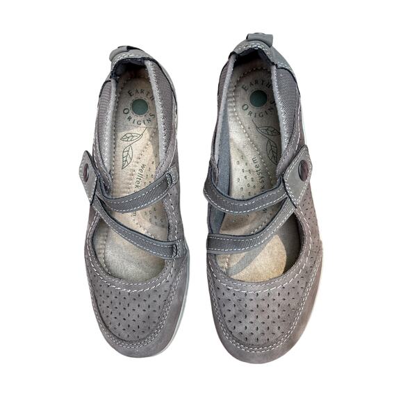Earth Origin Tiffany Mary Jane Taupe Velcro Closure Comfort - Size 6  Pre-owned - Picture 2 of 8